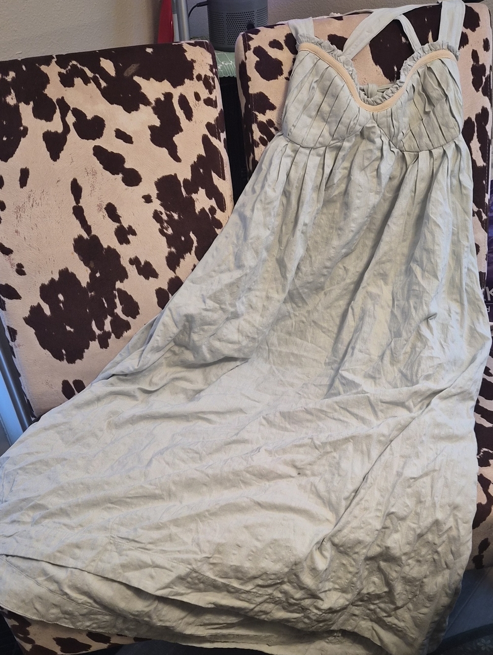 🩵Light Sage Green Backless Maxi Dress
